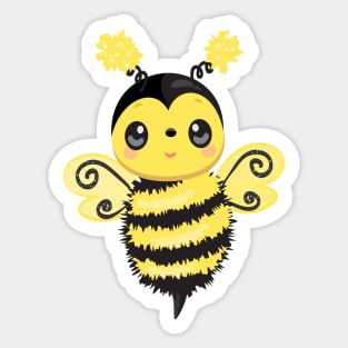 Cute Fuzzy Wuzzy Bumblebee Sticker